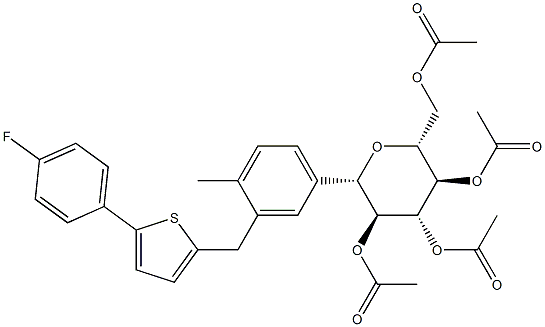 (1S)-1,5-脱水-1-C-[3-[[5-(4-氟苯基)-2-噻吩基]甲基]-4-甲基苯基]-D-山梨糖醇四乙酸酯