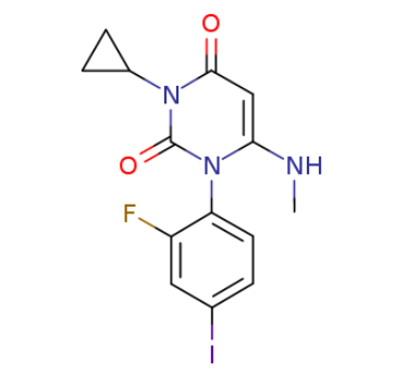 3-环丙基-1-(2-氟-4-碘苯基)-6-甲基氨基-1H-嘧啶-2,4-二酮